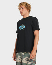 RVCA MENS STAR SMASH T SHIRT BLACK GRAPHIC COASTAL STREET TEE
