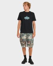 RVCA MENS STAR SMASH T SHIRT BLACK GRAPHIC COASTAL STREET TEE