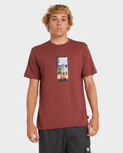 RVCA MENS TRIPTYCH T SHIRT RED EARTH GRAPHIC COASTAL STREET TEE