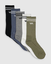RVCA MENS UNION 5 PACK SOCKS – MULTI