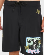 RVCA MENS VA TRUNK PRINT 19" BOARDSHORTS – BLACK
