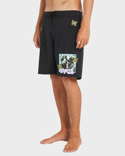 RVCA MENS VA TRUNK PRINT 19" BOARDSHORTS – BLACK