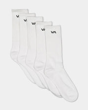 RVCA VA SPORT SOCK 5 PACK – WHITE
