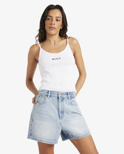 RVCA WOMENS COCO DENIM SHORTS – BLEACHED INDIGO