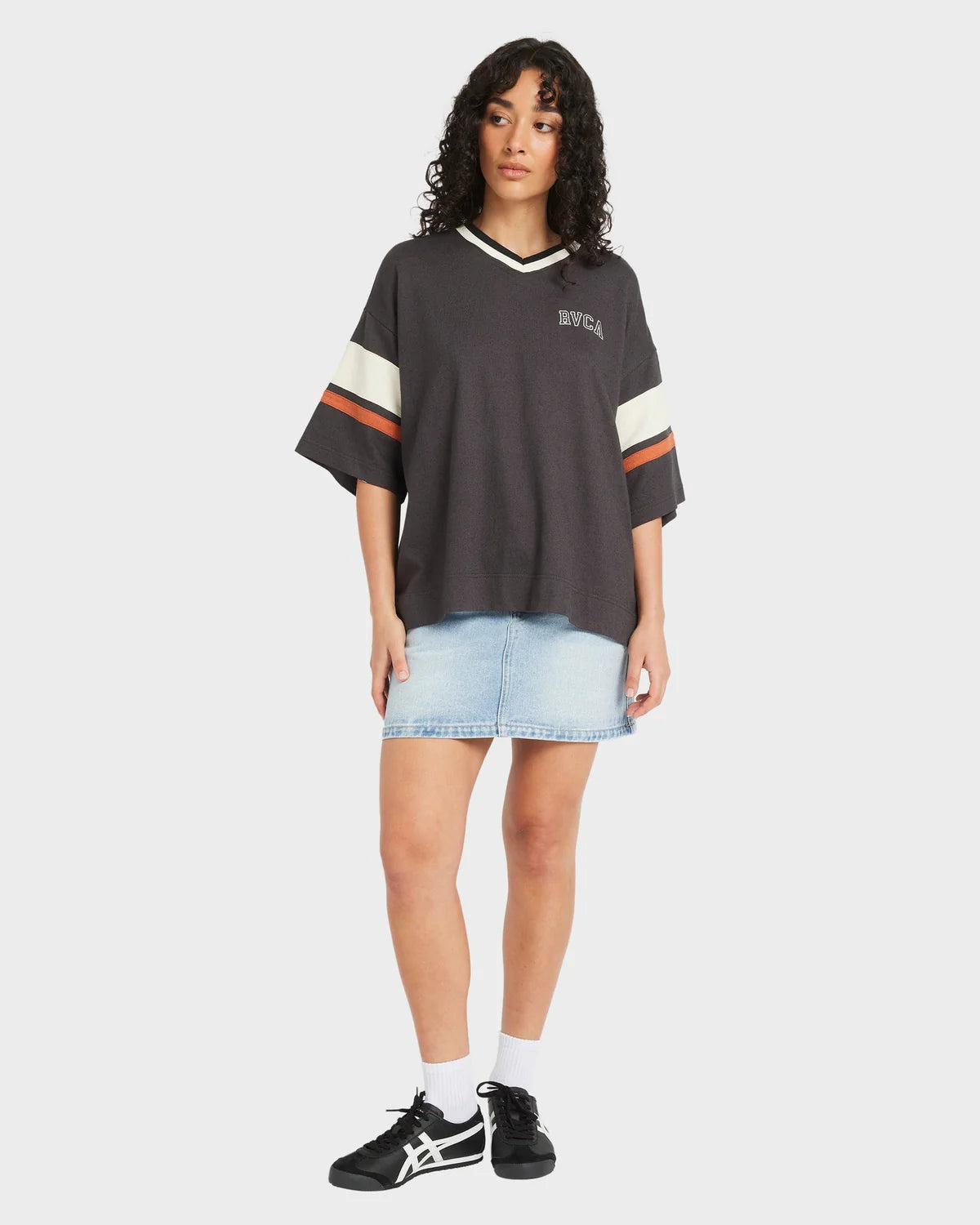 RVCA WOMENS RORY OVERSIZED T-SHIRT – WASHED BLACK