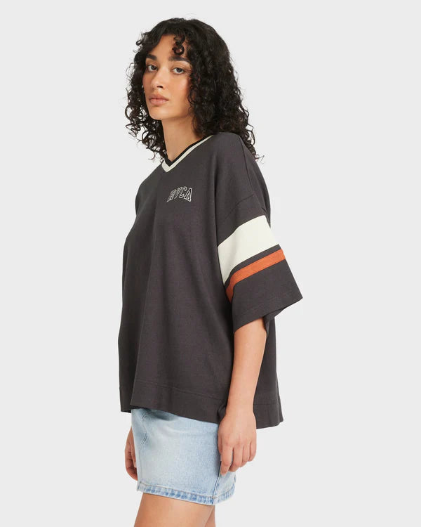 RVCA WOMENS RORY OVERSIZED T-SHIRT – WASHED BLACK