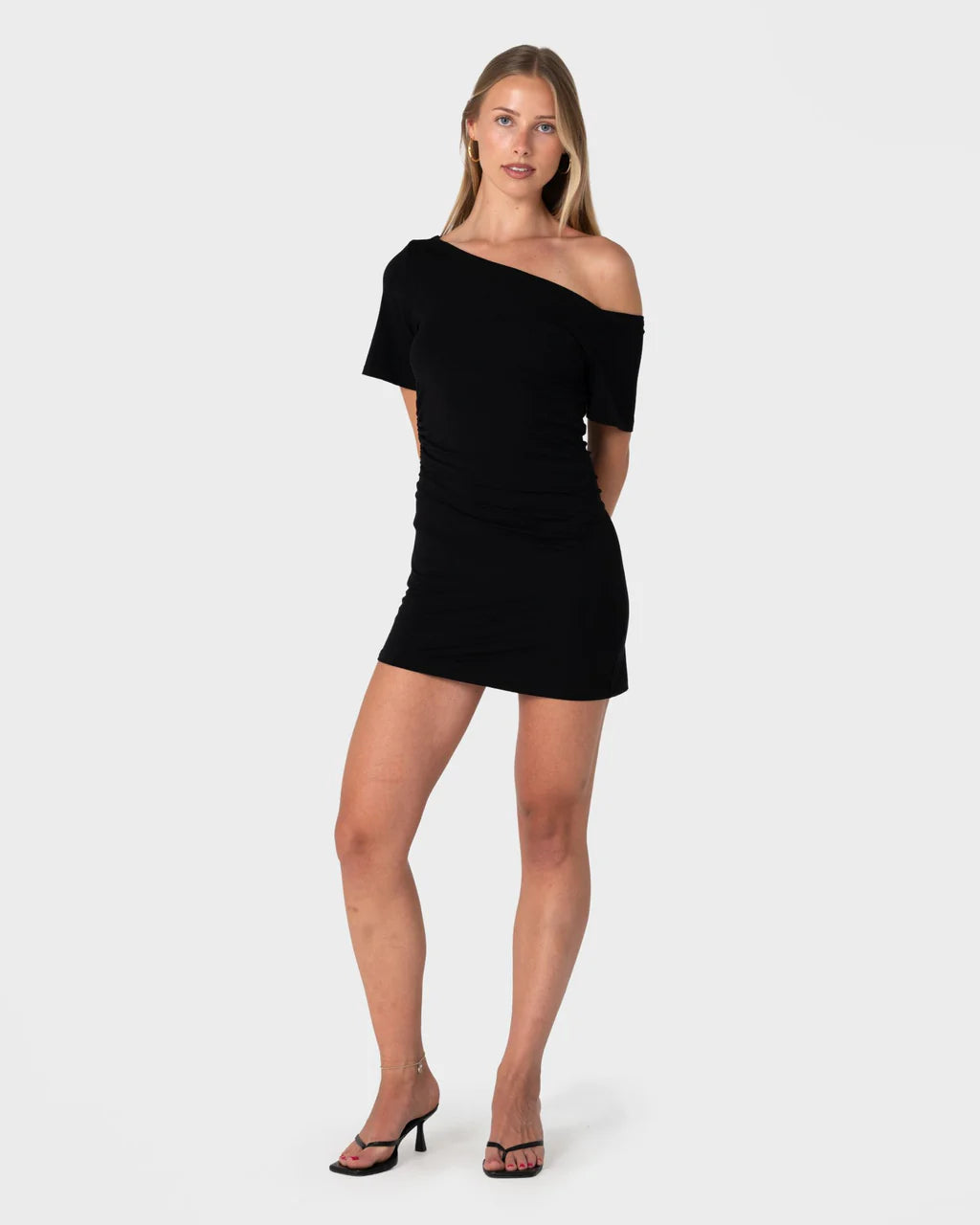 RUSTY SALLY SLOUCH OFF SHOULDER DRESS WOMENS BLACK