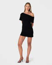 RUSTY SALLY SLOUCH OFF SHOULDER DRESS WOMENS BLACK