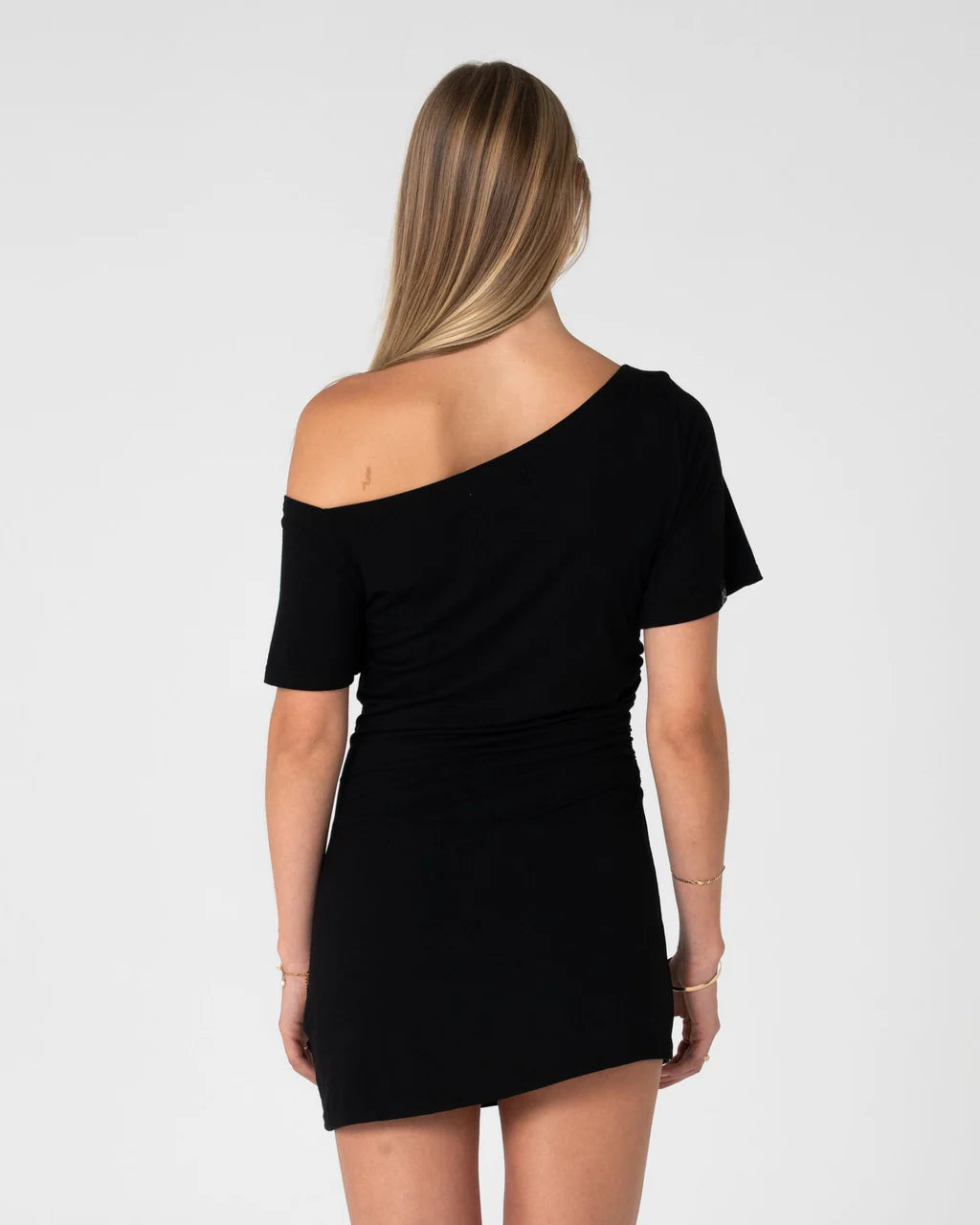 RUSTY SALLY SLOUCH OFF SHOULDER DRESS WOMENS BLACK