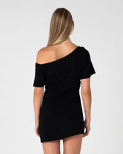 RUSTY SALLY SLOUCH OFF SHOULDER DRESS WOMENS BLACK