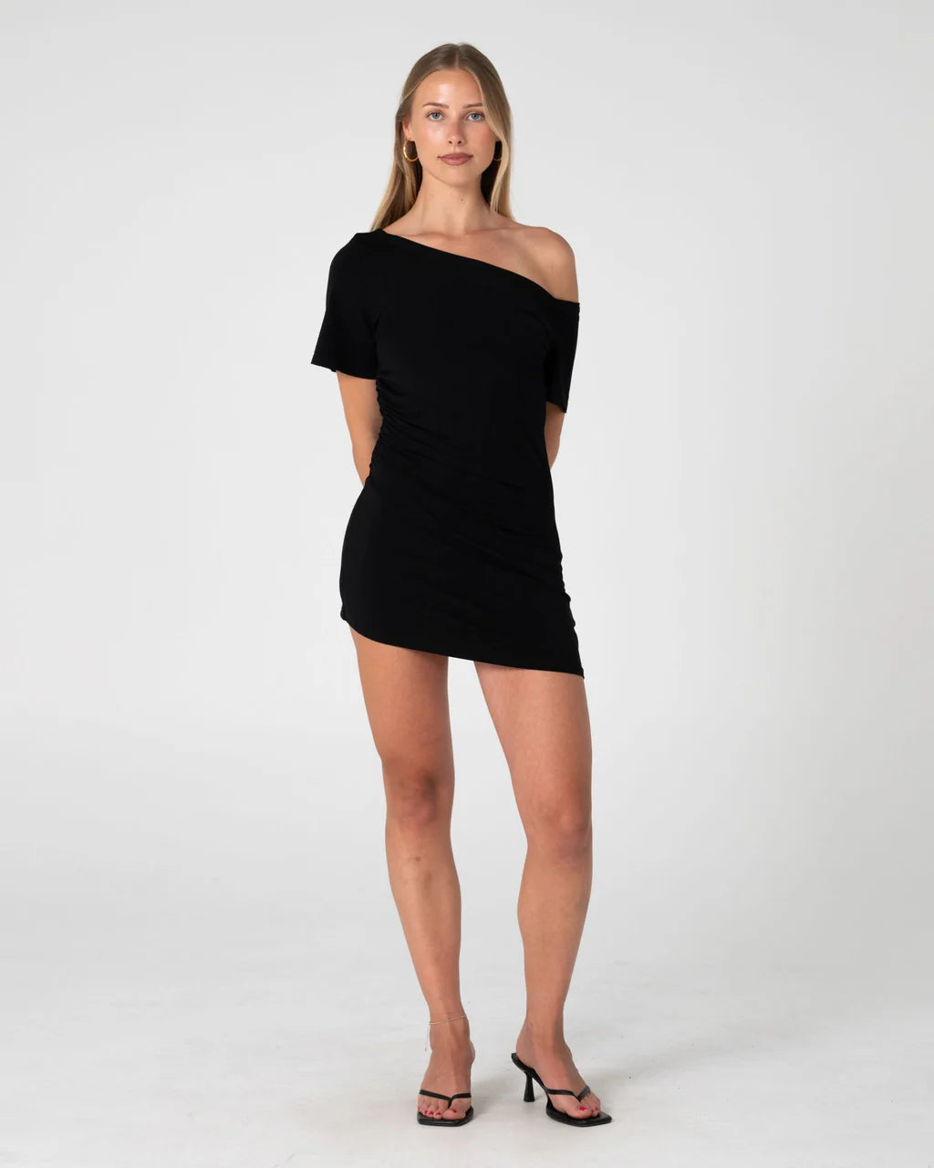 RUSTY SALLY SLOUCH OFF SHOULDER DRESS WOMENS BLACK
