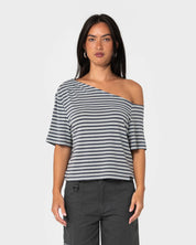RUSTY SALLY SLOUCH STRIPED OFF SHOULDER TOP