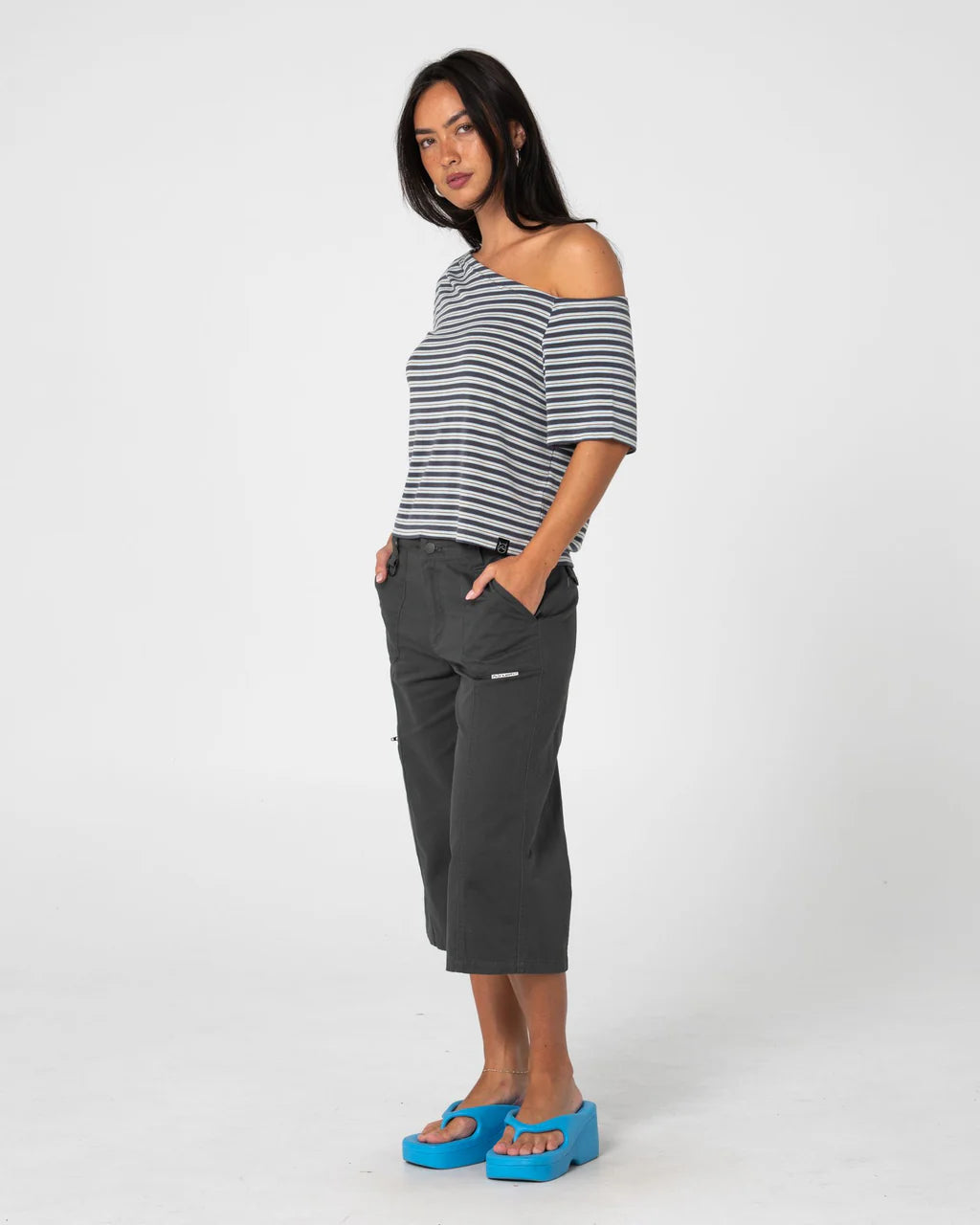 RUSTY SALLY SLOUCH STRIPED OFF SHOULDER TOP