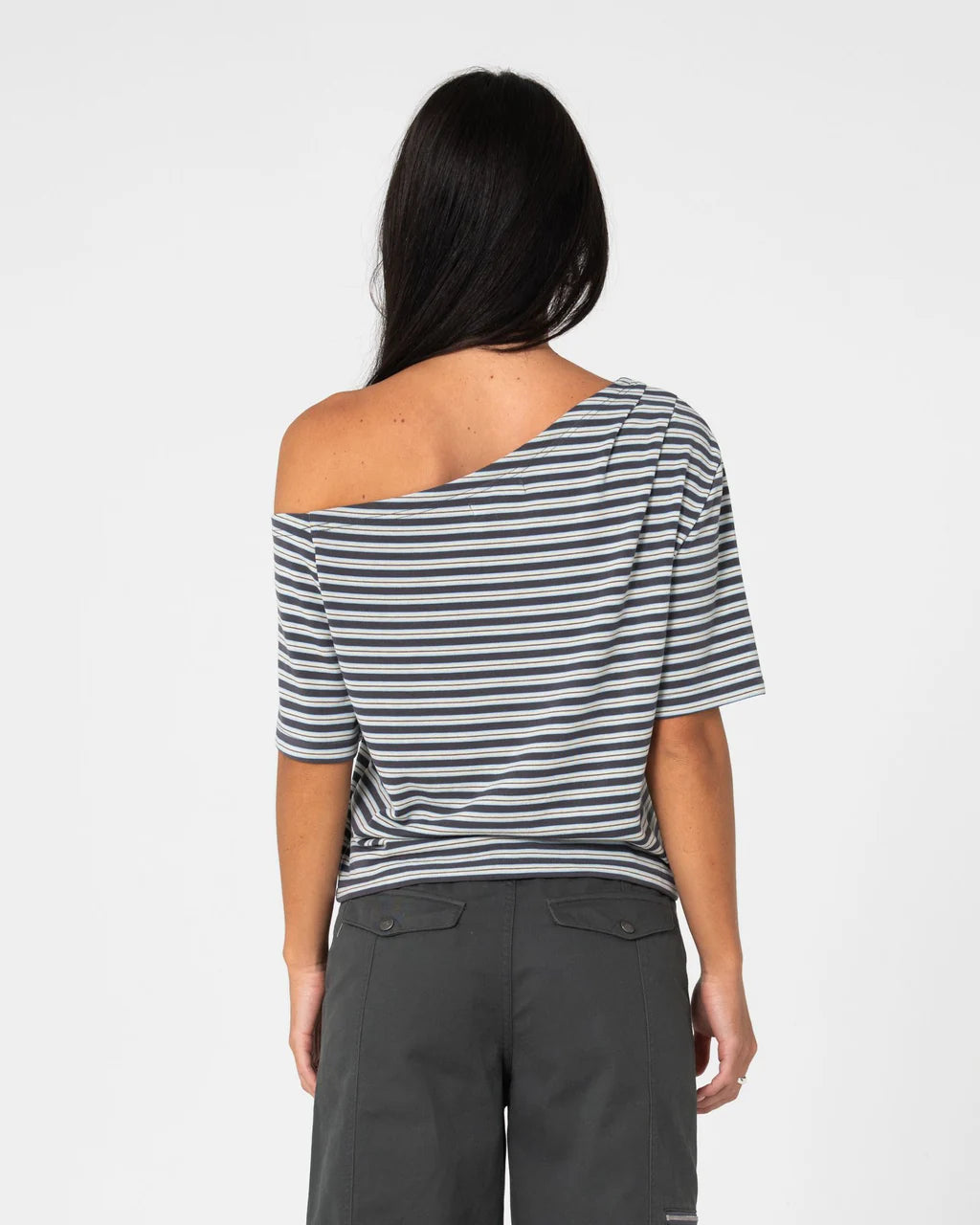 RUSTY SALLY SLOUCH STRIPED OFF SHOULDER TOP