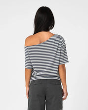 RUSTY SALLY SLOUCH STRIPED OFF SHOULDER TOP