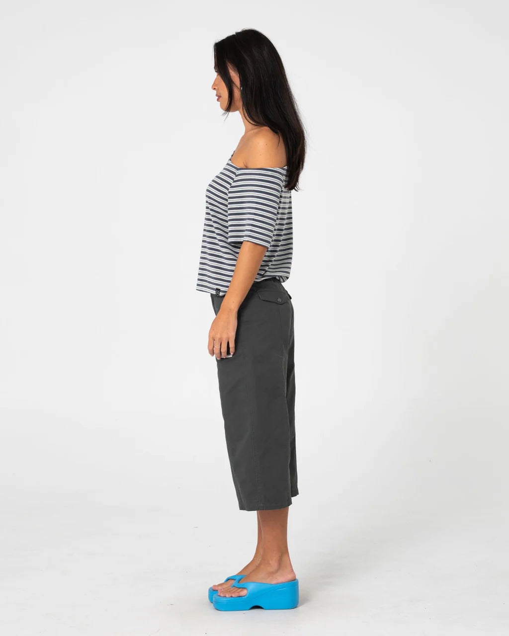 RUSTY SALLY SLOUCH STRIPED OFF SHOULDER TOP