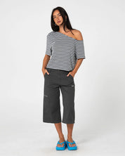 RUSTY SALLY SLOUCH STRIPED OFF SHOULDER TOP