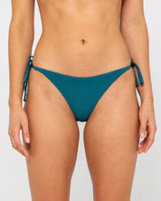 RUSTY SANDALWOOD SIDE TIE BRAZILIAN BIKINI BOTTOM SURF SWIM DEEP TEAL