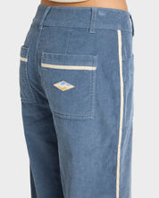 BILLABONG SEA TONE WOMENS CORDUROY PANTS STONE BLUE SURF COASTAL TROUSERS