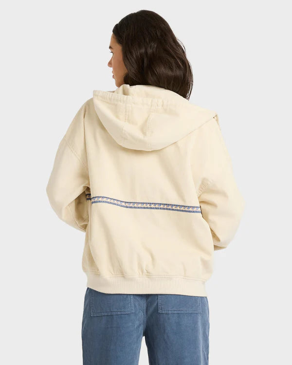 BILLABONG SET THE TONE WOMENS JACKET WHITE CAP SURF COASTAL JACKET