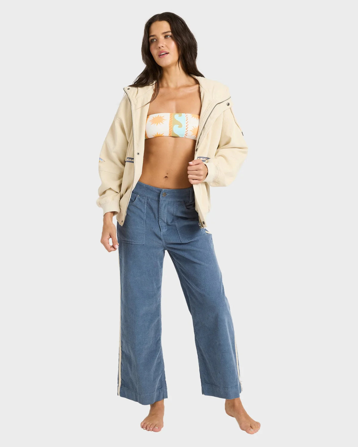 BILLABONG SET THE TONE WOMENS JACKET WHITE CAP SURF COASTAL JACKET