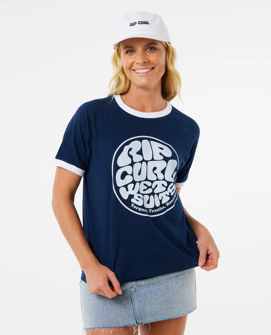 RIP CURL SG WETTIE RINGER TEE NAVY