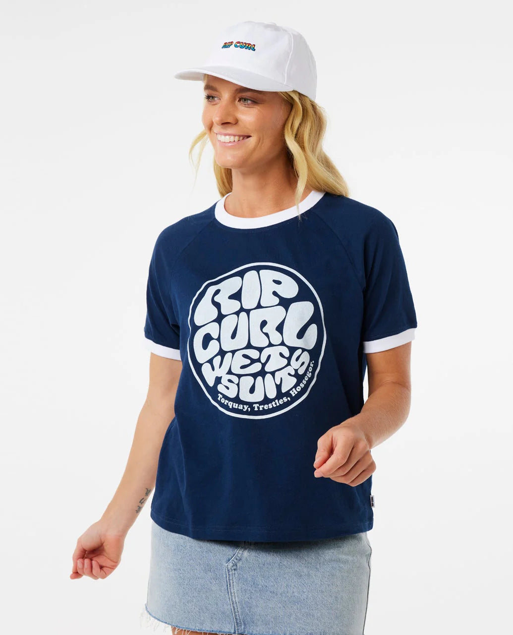 RIP CURL SG WETTIE RINGER TEE NAVY