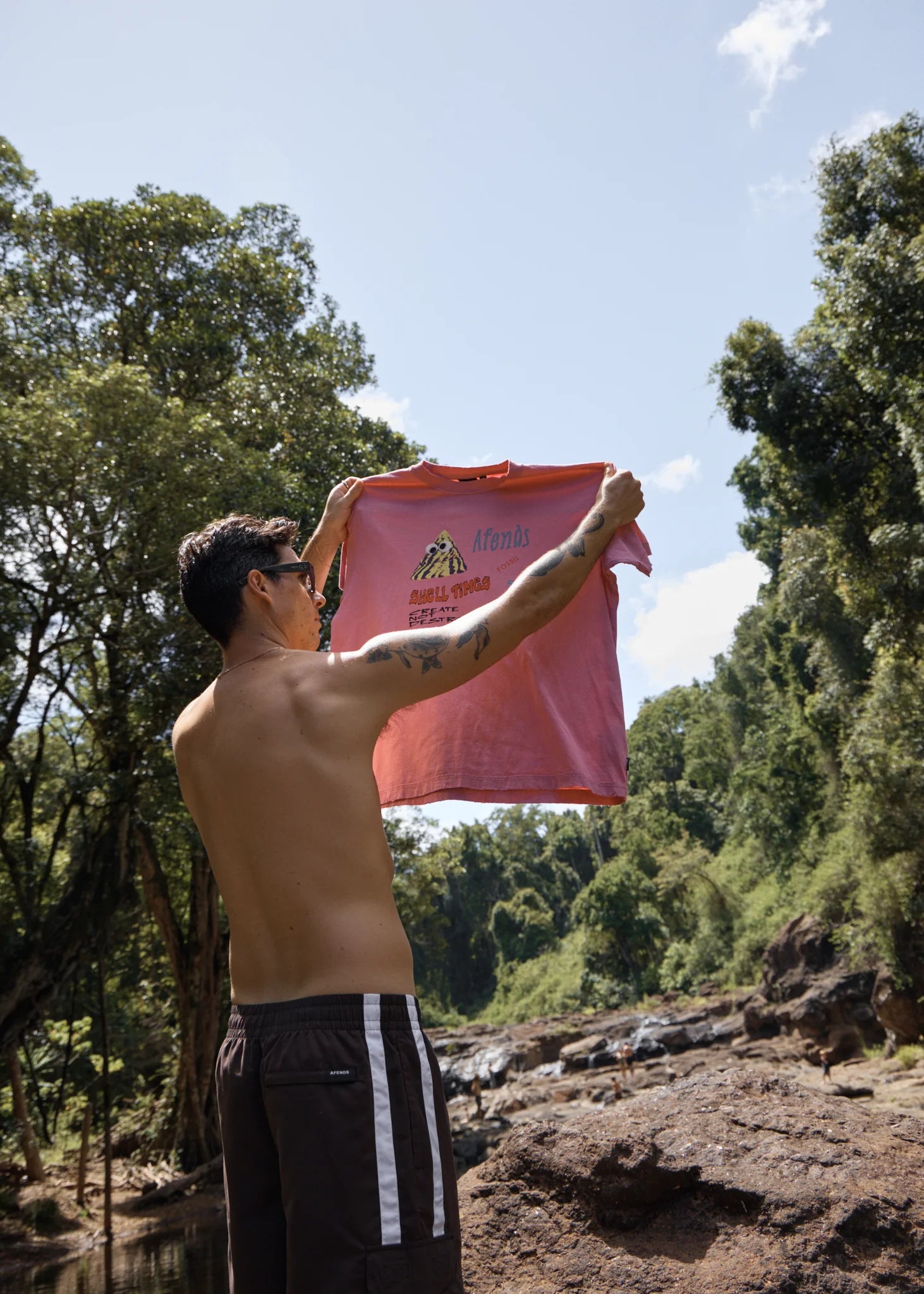 AFENDS SHELL TIMES BOXY TEE RECYCLED GRAPHIC T-SHIRT MARRAKESH