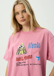 AFENDS SHELL TIMES BOXY TEE RECYCLED GRAPHIC T-SHIRT MARRAKESH