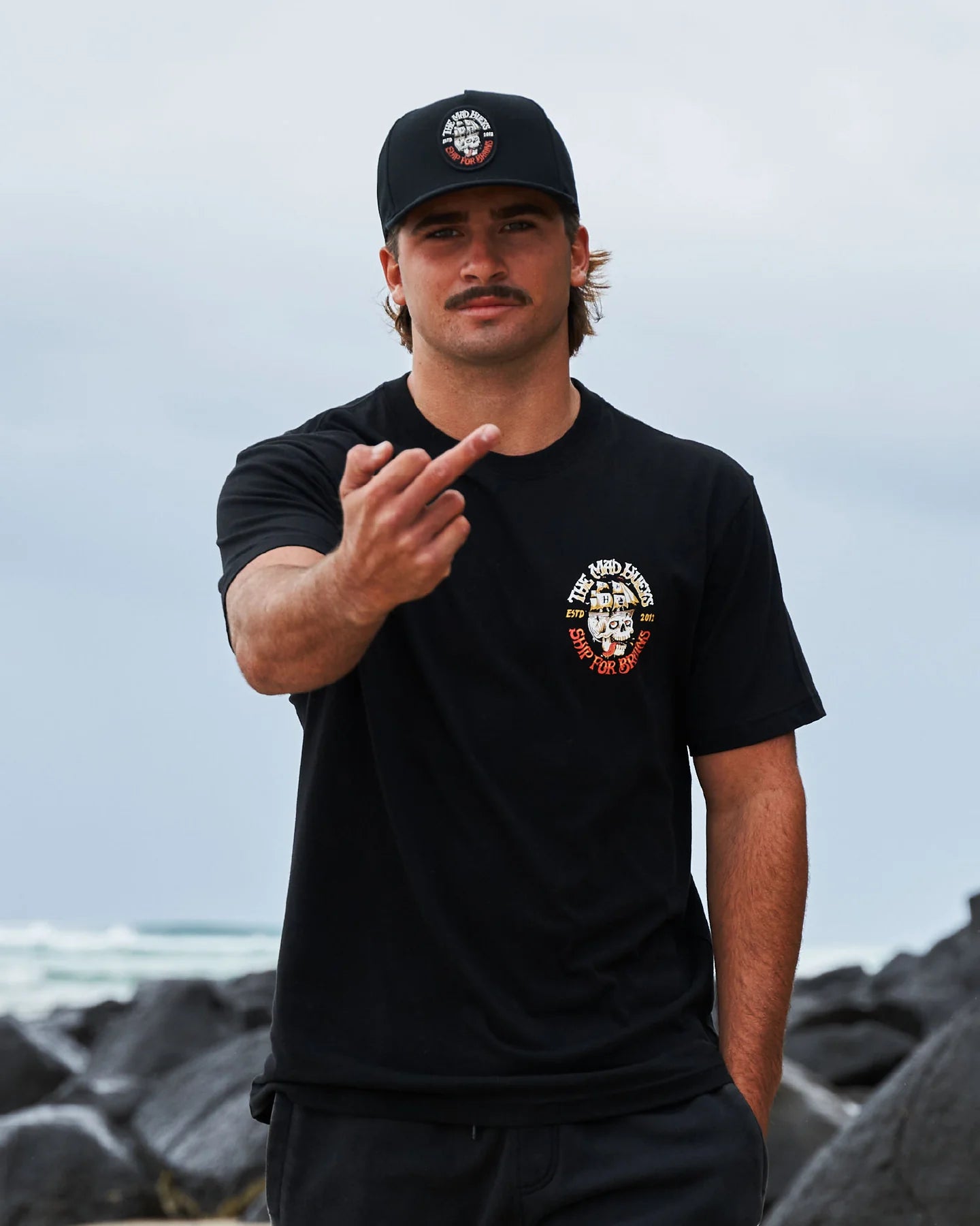 THE MAD HUEYS SHIP FOR BRAINS SS TEE – BLACK