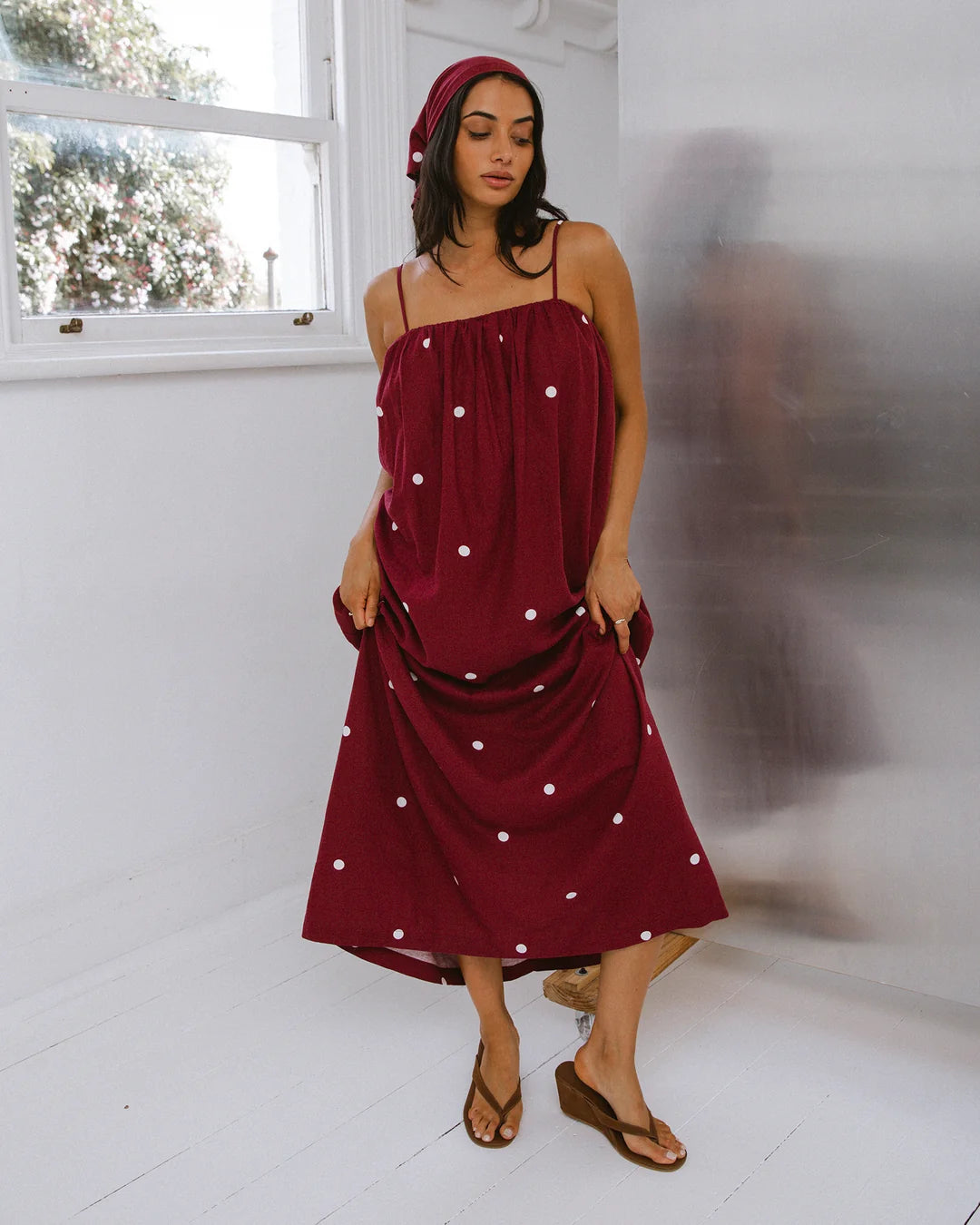 SILENT THEORY BORDEAUX MAXI DRESS - CHERRY