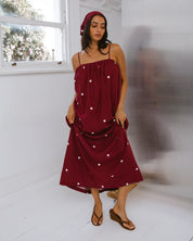 SILENT THEORY BORDEAUX MAXI DRESS - CHERRY