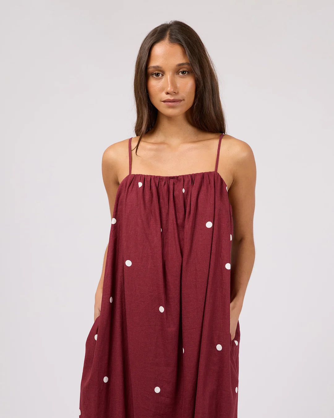 SILENT THEORY BORDEAUX MAXI DRESS - CHERRY