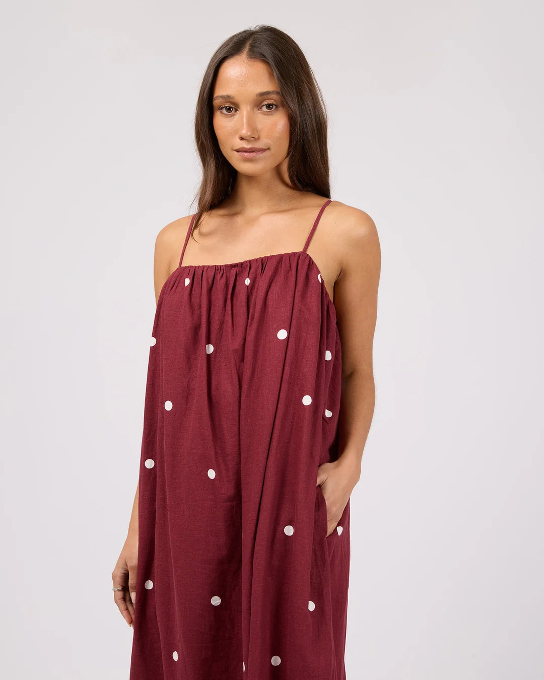 SILENT THEORY BORDEAUX MAXI DRESS - CHERRY