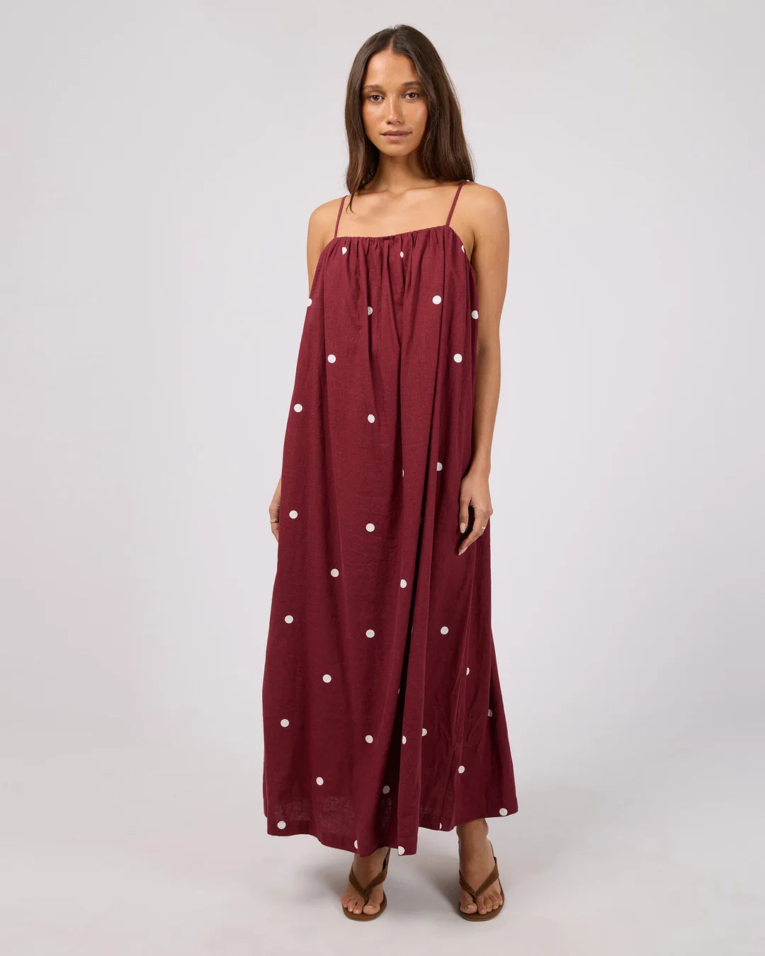 SILENT THEORY BORDEAUX MAXI DRESS - CHERRY