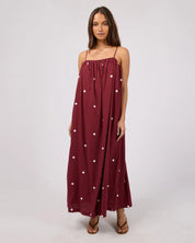 SILENT THEORY BORDEAUX MAXI DRESS - CHERRY