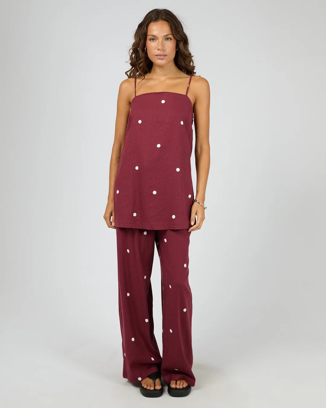 SILENT THEORY BORDEAUX TUNIC TOP - CHERRY