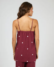 SILENT THEORY BORDEAUX TUNIC TOP - CHERRY