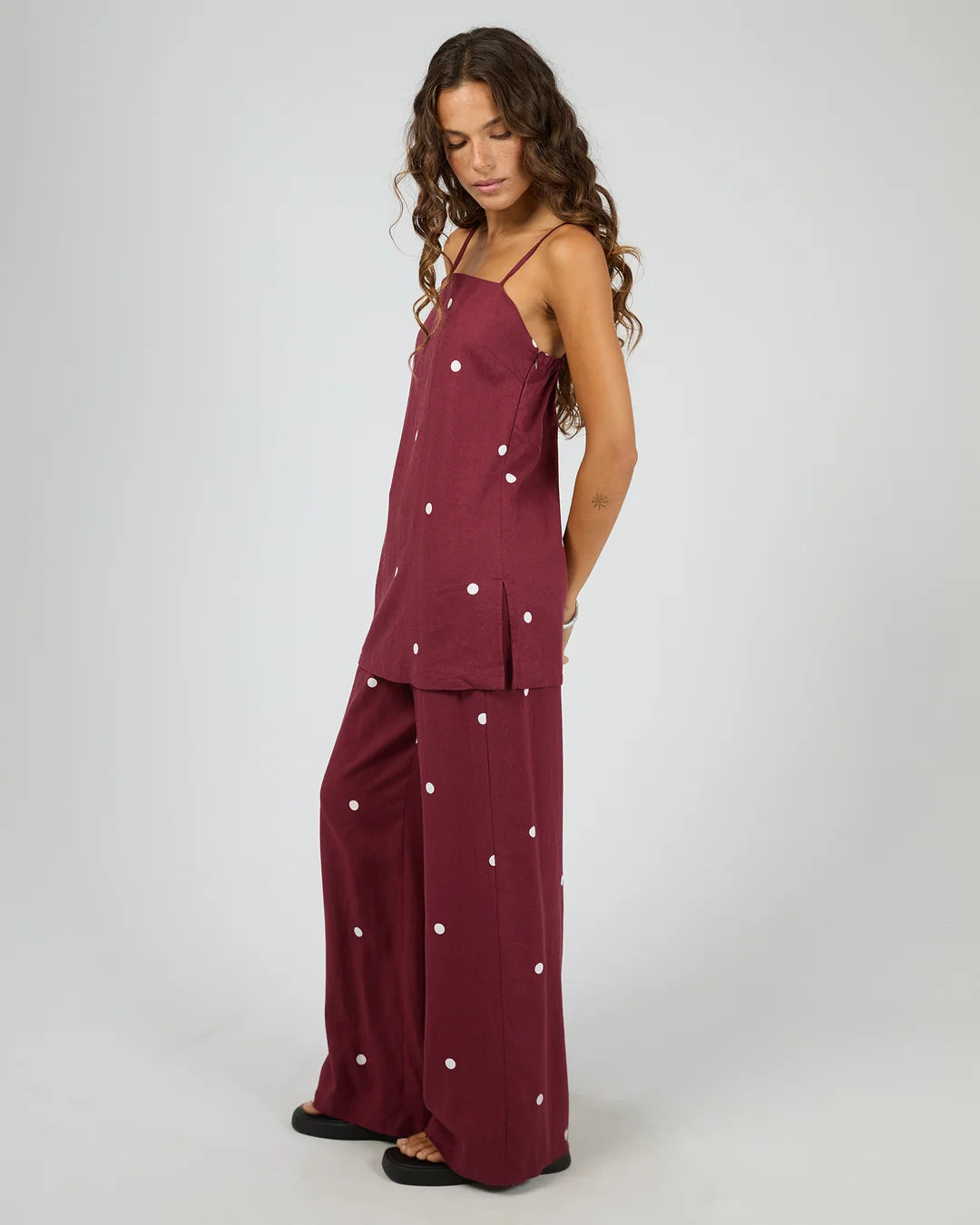 SILENT THEORY BORDEAUX TUNIC TOP - CHERRY
