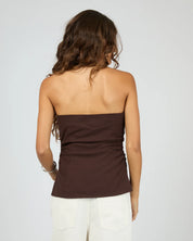 SILENT THEORY BOWIE STRAPLESS TOP - CHOCOLATE