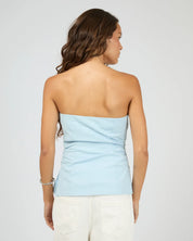 SILENT THEORY BOWIE STRAPLESS TOP - LIGHT BLUE