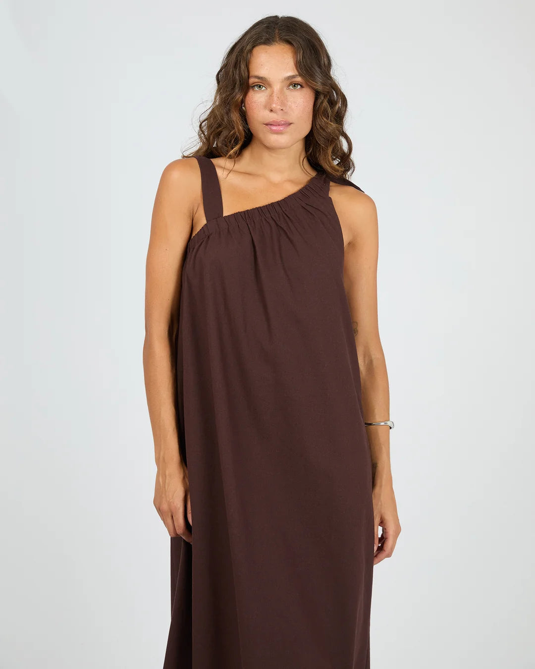 SILENT THEORY BOWIE TIE MAXI DRESS - CHOCOLATE