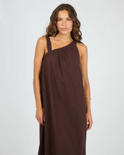 SILENT THEORY BOWIE TIE MAXI DRESS - CHOCOLATE