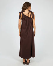 SILENT THEORY BOWIE TIE MAXI DRESS - CHOCOLATE