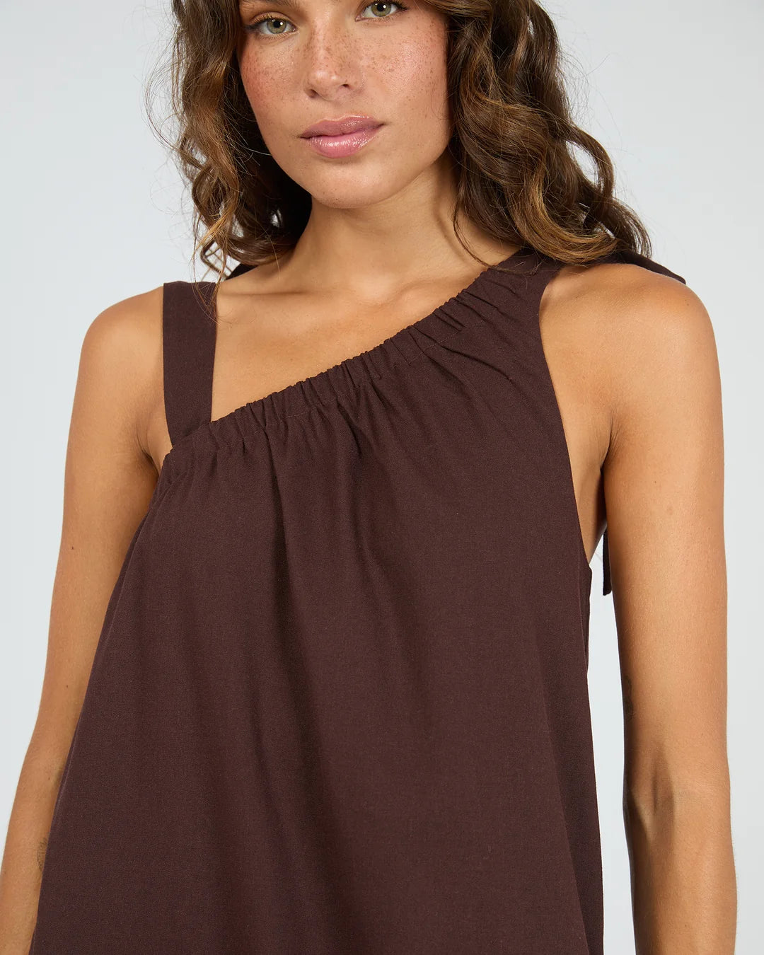 SILENT THEORY BOWIE TIE MAXI DRESS - CHOCOLATE