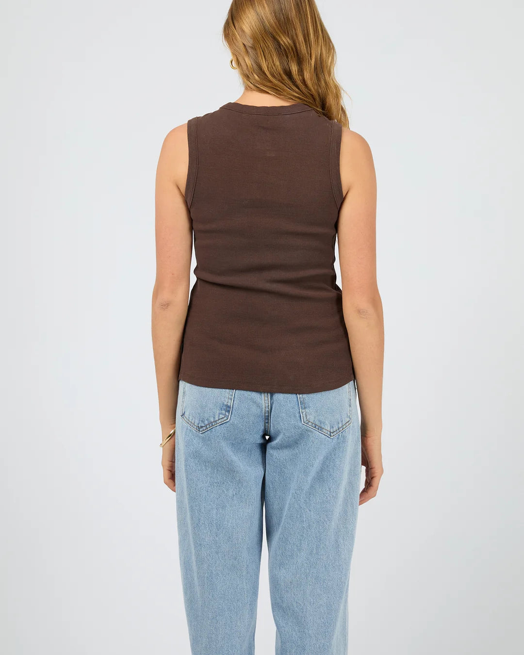 SILENT THEORY BUTTON UP TANK - CHOCOLATE