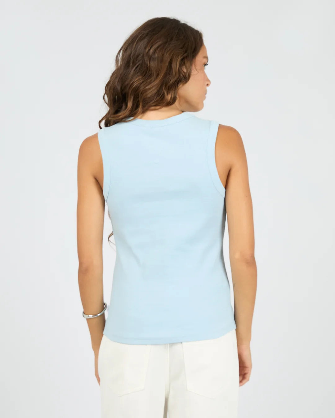 SILENT THEORY BUTTON UP TANK - LIGHT BLUE
