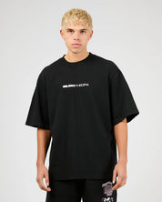 SILENT THEORY ENERGY FLEECE TEE MENS GRAPHIC T SHIRT WASHED BLACK