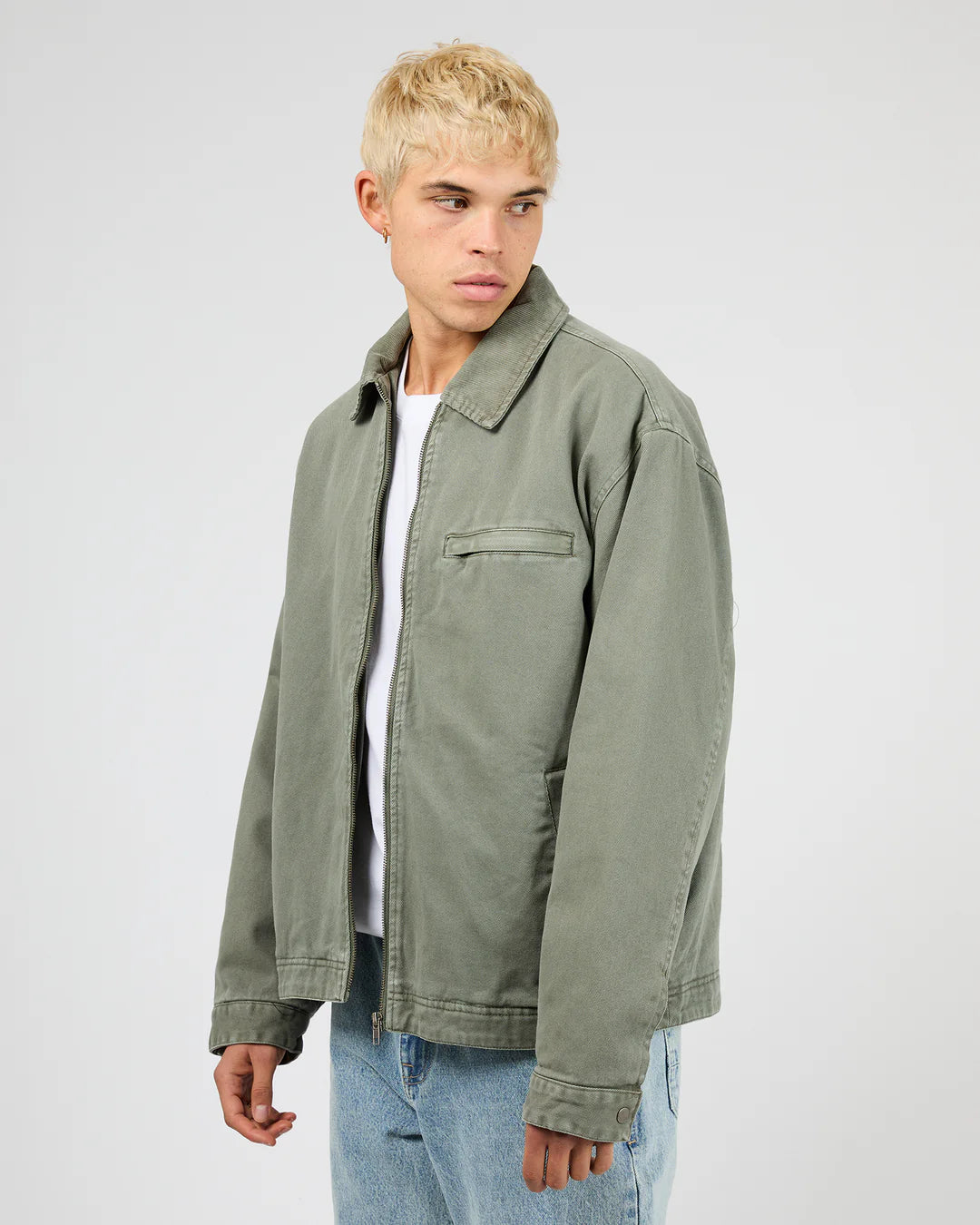 SILENT THEORY HOLLAND JACKET MENS ZIP UP JACKET GREEN