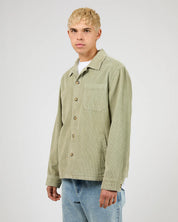 SILENT THEORY JAMESON CORD SHIRT MENS LONG SLEEVE BUTTON UP SAGE